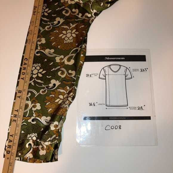 Gold Flava Satin Ruched Button Down Floral Print Blouse Plus Size 18 - Picture 16 of 16